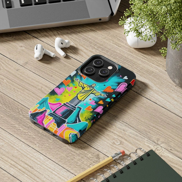 Rio de Janeiro Neon Pop Art Tough Phone Case LavenderCeleste