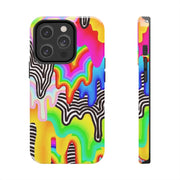 Psychedelic Rainbow Drip Tough Phone Case LavenderCeleste