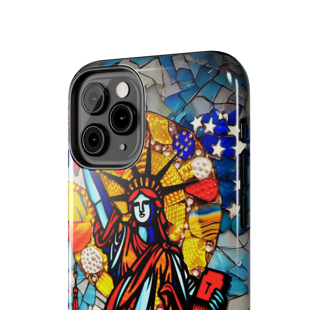 Statue of Liberty Mosaic Art Tough Phone Case LavenderCeleste