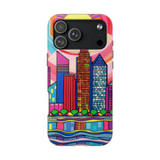 Tulsa Oklahoma Retro Pop Skyline Tough Phone Case LavenderCeleste