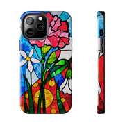 January Carnation Stained Glass Birth Flower Tough Phone Case