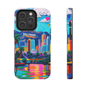 Los Angeles Hollywood Skyline Tough Phone Case – Vibrant Pop Art City Design - LavenderCeleste