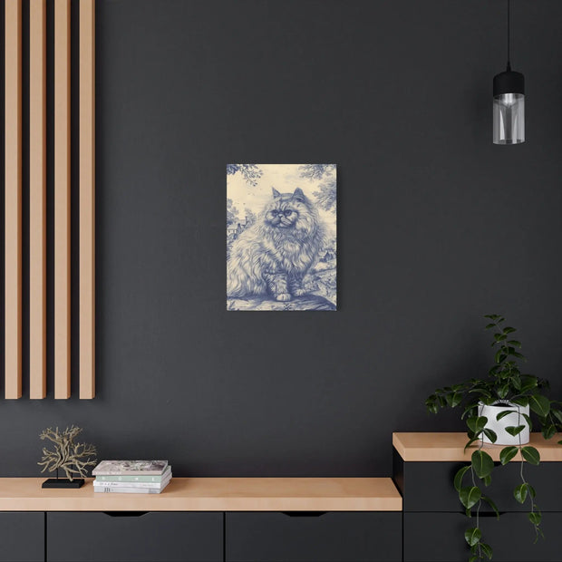 Persian Cat Canvas by Jouy Matte Canvas Art LavenderCeleste