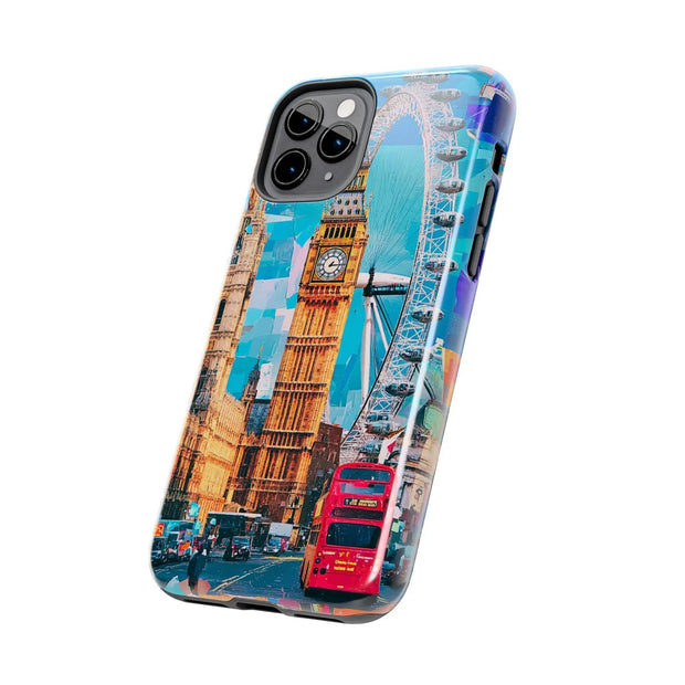 London Big Ben Collage Tough Phone Case – Vibrant City Pop Art Design
