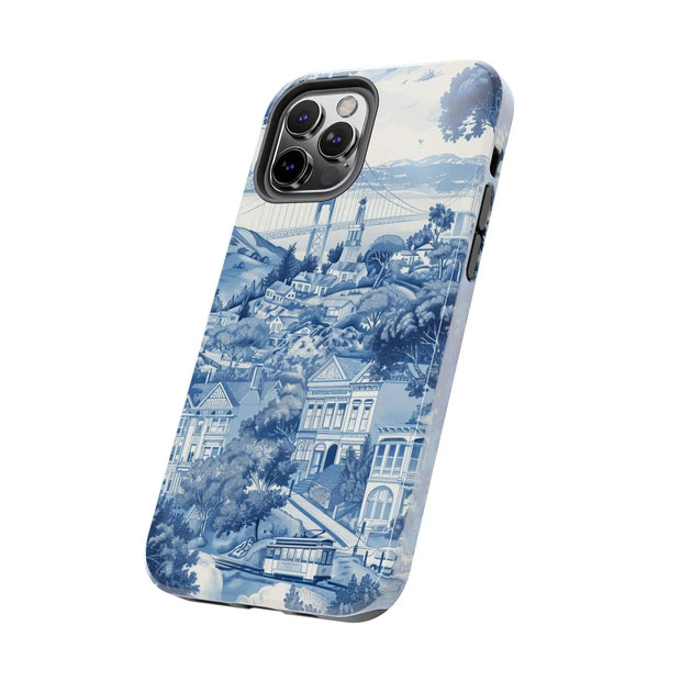 San Francisco Toile de Jouy Scenic Tough Phone Case LavenderCeleste