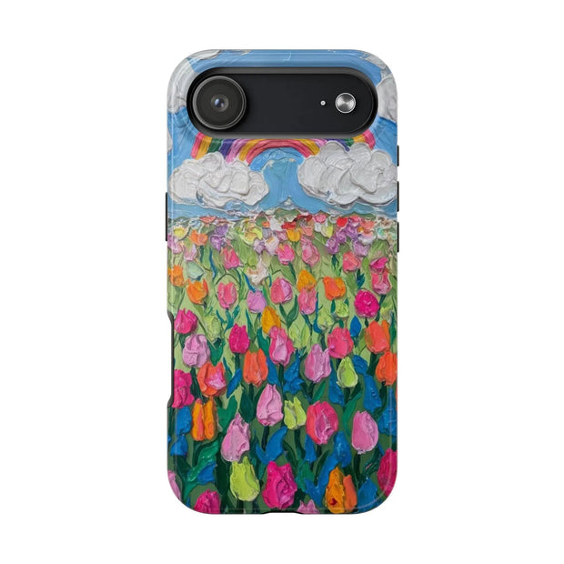 Rainbow Tulip Field Tough Phone Case LavenderCeleste