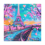 Pink Paris Eiffel Tower Dreamy Matte Canvas Art LavenderCeleste