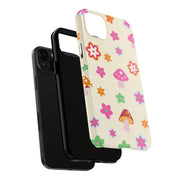 Retro Mushroom Flower Power Tough Phone Case LavenderCeleste