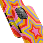 Retro Rainbow Star Groovy Tough Phone Case LavenderCeleste