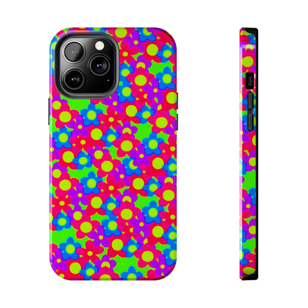Retro Kawaii Bright Floral Pattern Tough Phone Case
