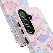 Pastel Shark Pattern Tough Phone Case LavenderCeleste