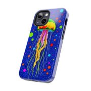 Vibrant Neon Jellyfish Cosmic Sea Tough Phone Case