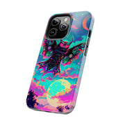 Mothman Tough Phone Case – Psychedelic Neon Cryptid Aesthetic - LavenderCeleste