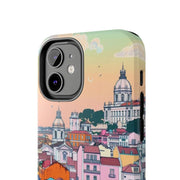 Lisbon Portugal Tough Phone Case – Pastel City Skyline Aesthetic