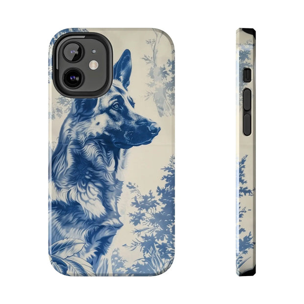 Blue Toile German Shepherd Scenic Tough Phone Case LavenderCeleste