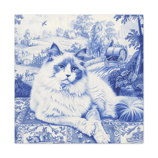 Ragdoll Toile Matte Canvas Art Print LavenderCeleste