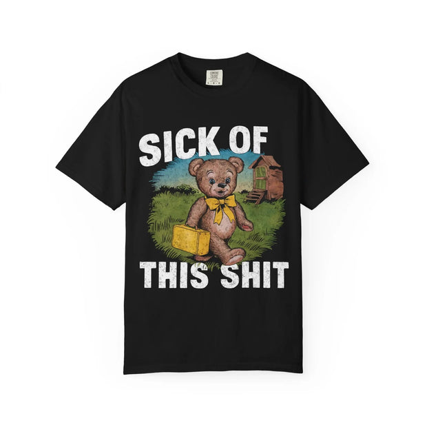 Sick of This Shit Vintage Bear Comfort Colors Tee LavenderCeleste