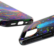Psychedelic Neon UFO Abduction Tough Phone Case LavenderCeleste