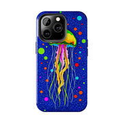 Vibrant Neon Jellyfish Cosmic Sea Tough Phone Case