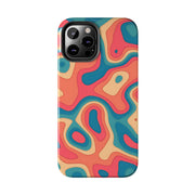 Retro Coral Abstract Mid-Century Tough Phone Case LavenderCeleste