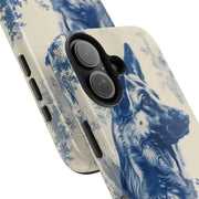 Blue Toile German Shepherd Scenic Tough Phone Case LavenderCeleste