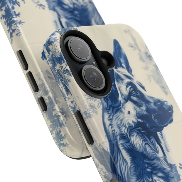 Blue Toile German Shepherd Scenic Tough Phone Case LavenderCeleste