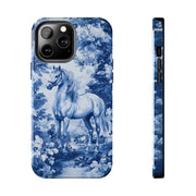 Blue Toile Horse Country Scenic Tough Phone Case LavenderCeleste