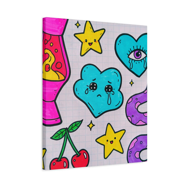 Kawaii Lava Lamp Sad Cloud Snake Matte Canvas Print LavenderCeleste