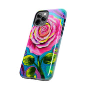 Vibrant Pink Rose Abstract Tough Phone Case LavenderCeleste