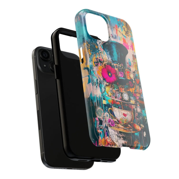 Whimsical Mad Hatter Abstract Tea Party Phone Case LavenderCeleste