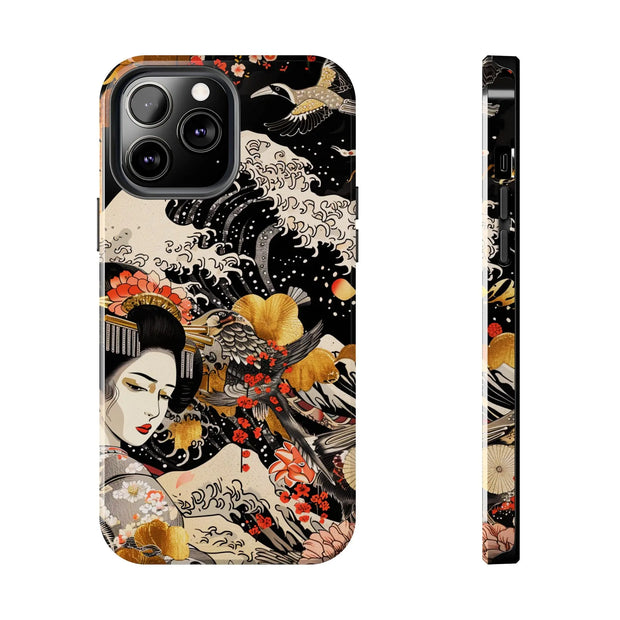 Golden Geisha Wave Japanese Art Tough Phone Case