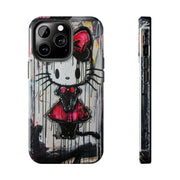 Goth Bow Cat Graffiti Pop Art Tough Phone Case LavenderCeleste