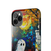 Lonely Ghost Tough Phone Case – Abstract Fall Park Bench Painting