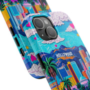 Los Angeles Hollywood Skyline Tough Phone Case – Vibrant Pop Art City Design - LavenderCeleste