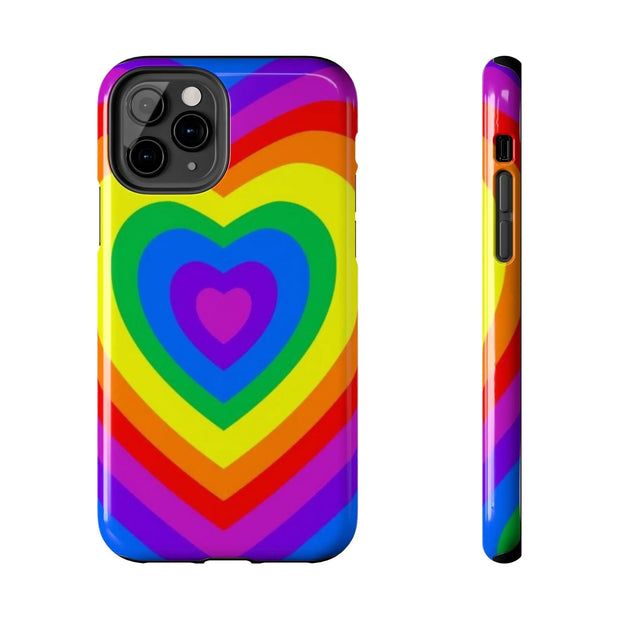 Pride Rainbow Heart Tough Phone Case LavenderCeleste