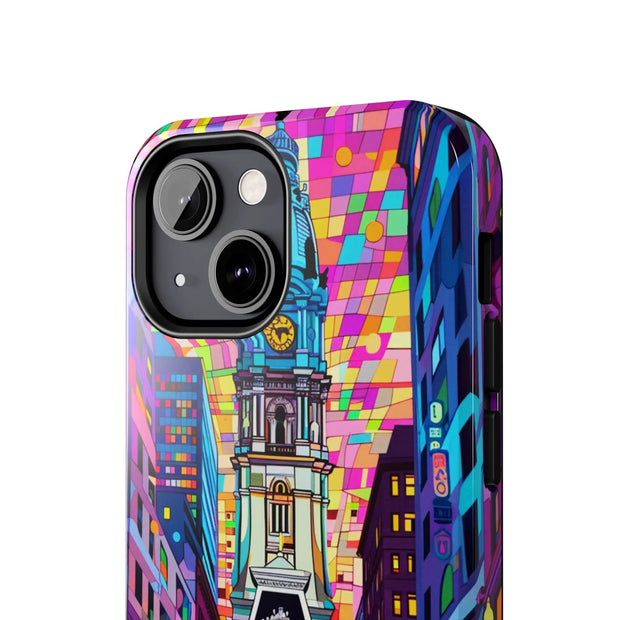 Philadelphia Pop Art Skyline Tough Phone Case LavenderCeleste