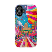 Washington DC Psychedelic Capitol Rainbow Tough Phone Case LavenderCeleste