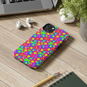 Retro Kawaii Bright Floral Pattern Tough Phone Case