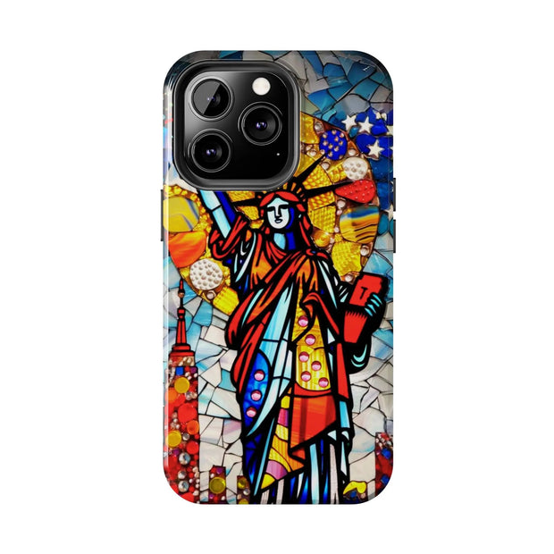 Statue of Liberty Mosaic Art Tough Phone Case LavenderCeleste