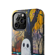 Sad Ghost on Park Bench Abstract Art Phone Case LavenderCeleste