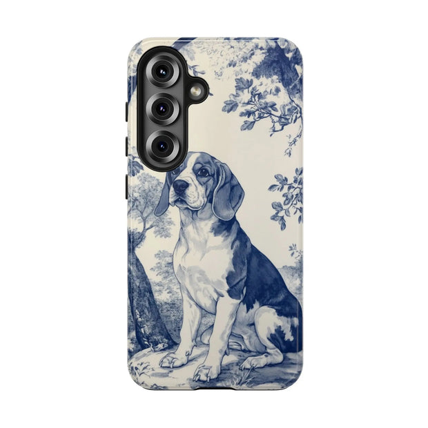Blue Toile Beagle Country Scenic Tough Phone Case LavenderCeleste