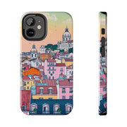 Lisbon Portugal Tough Phone Case – Pastel City Skyline Aesthetic