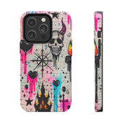 Skull Occult Neon Drip Pastel Goth Tough Phone Case LavenderCeleste