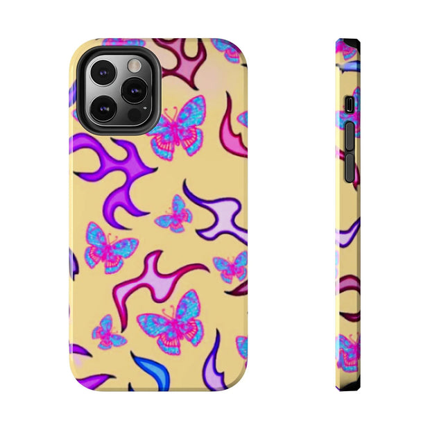 Y2K Butterfly Flames Retro Tough Phone Case LavenderCeleste