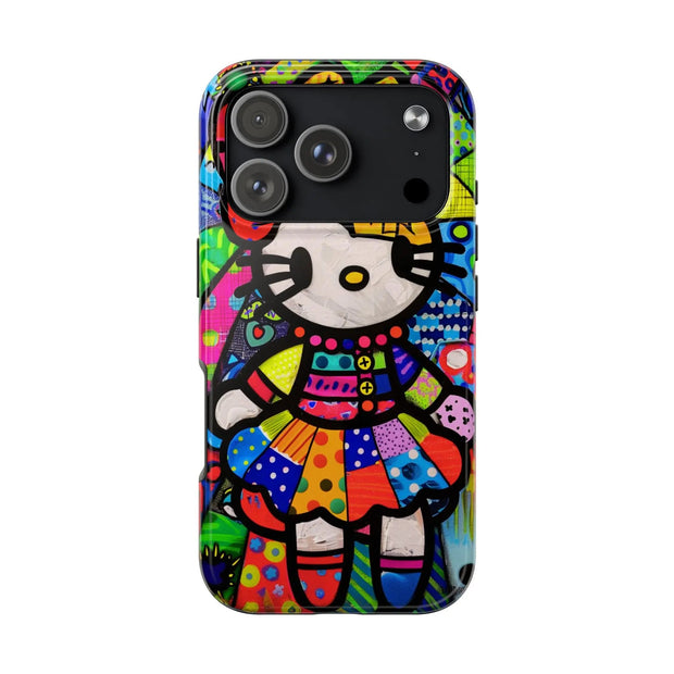 Pop Patchwork Kitty Tough Phone Case Printify