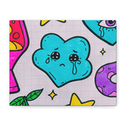 Kawaii Lava Lamp Sad Cloud Snake Matte Canvas Print LavenderCeleste