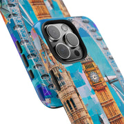 London Big Ben Collage Tough Phone Case – Vibrant City Pop Art Design