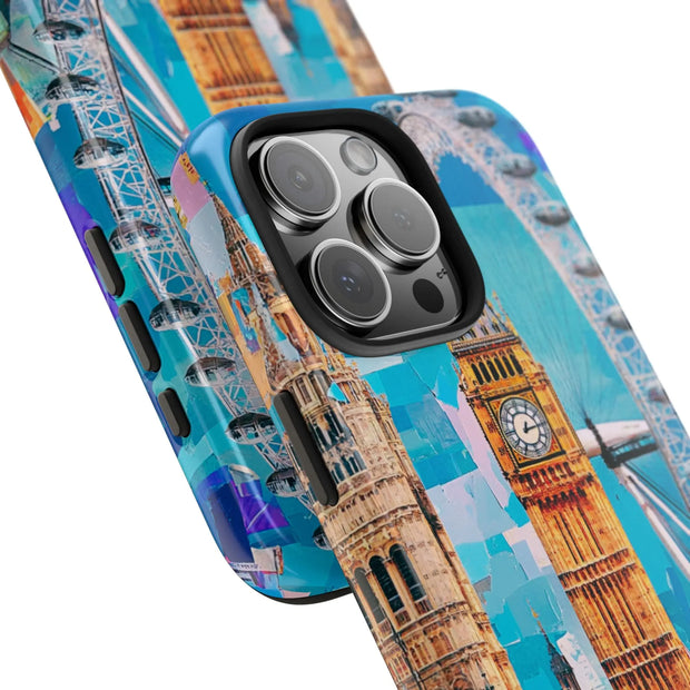 London Big Ben Collage Tough Phone Case – Vibrant City Pop Art Design