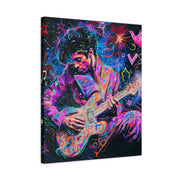 Electric Purple Guitar Legend Matte Canvas Art Printify