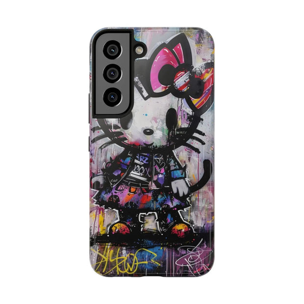 Goth Street Cat Pop Art Graffiti Tough Phone Case LavenderCeleste